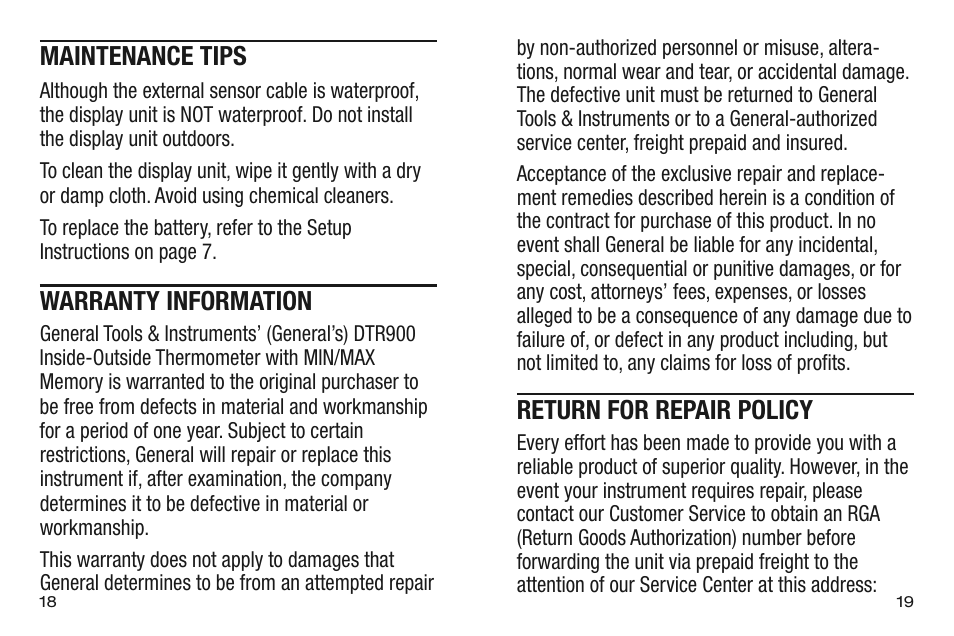 General Tools and Instruments DTR900 v.1 User Manual | Page 10 / 11