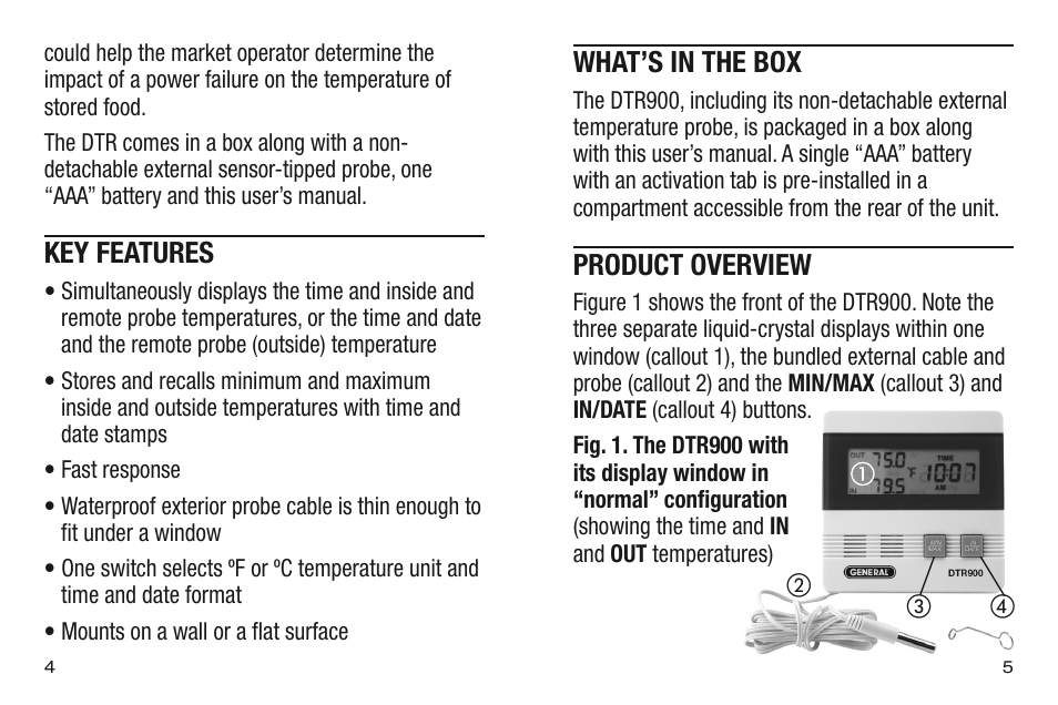 General Tools and Instruments DTR900 v.1 User Manual | Page 3 / 11