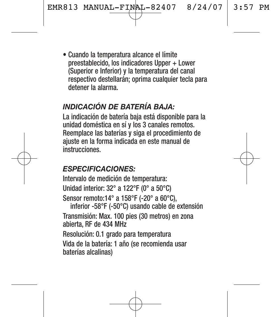 General Tools and Instruments EMR813 User Manual | Page 18 / 20