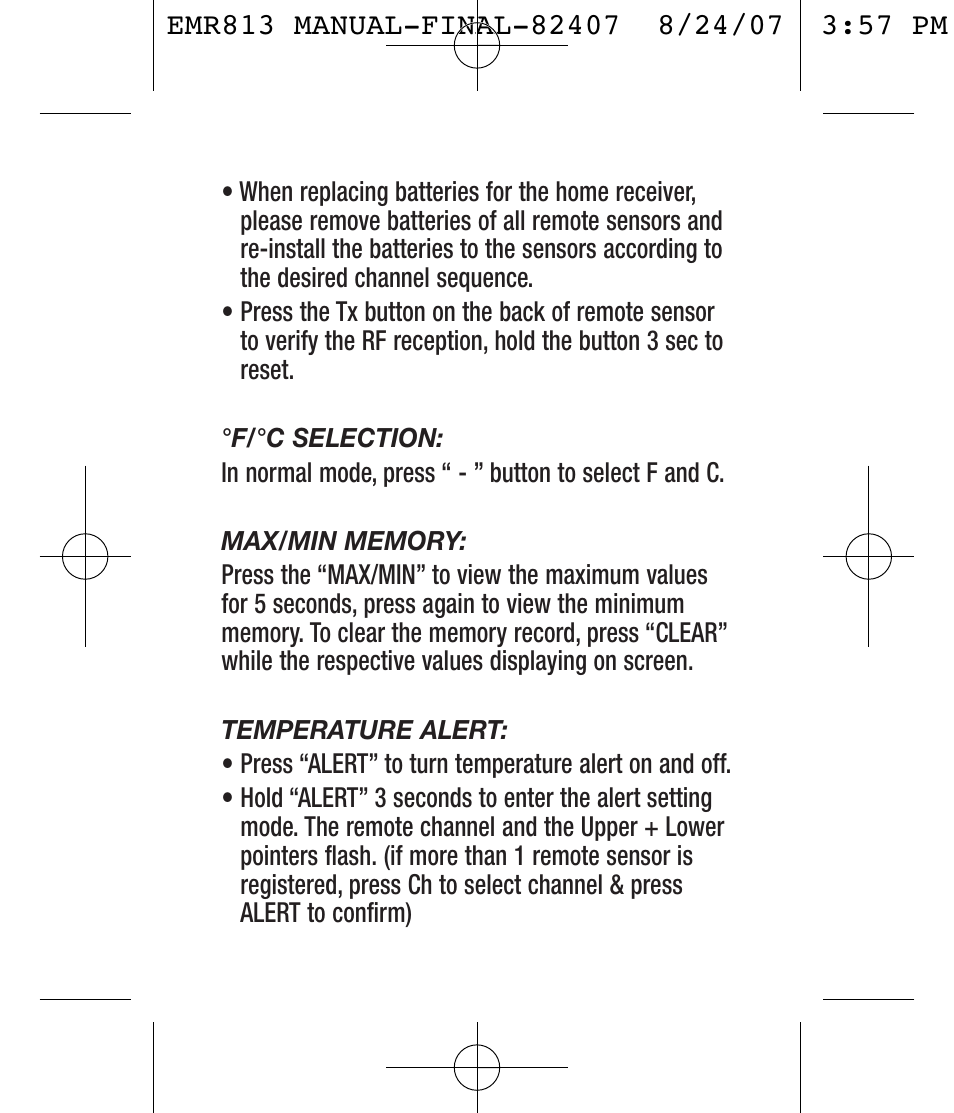 General Tools and Instruments EMR813 User Manual | Page 4 / 20