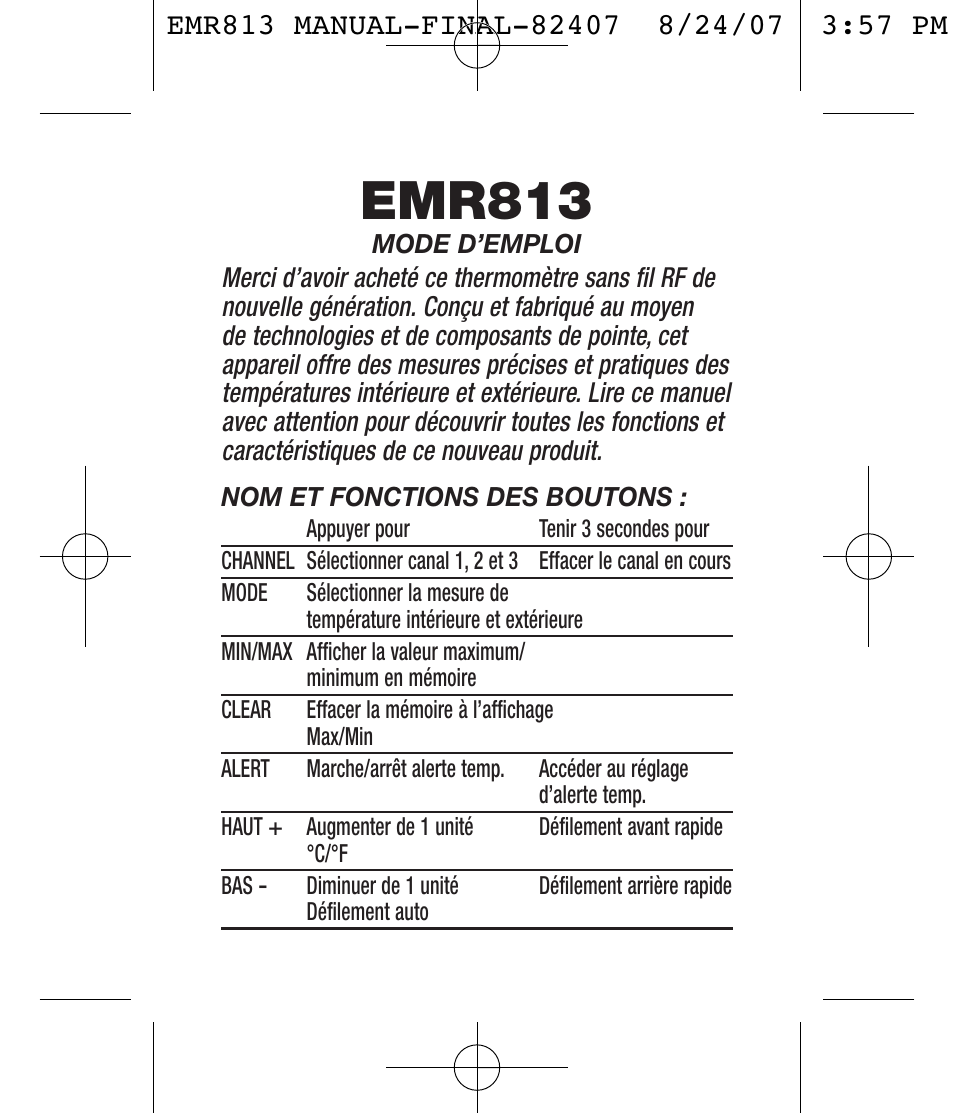 Emr813 | General Tools and Instruments EMR813 User Manual | Page 8 / 20
