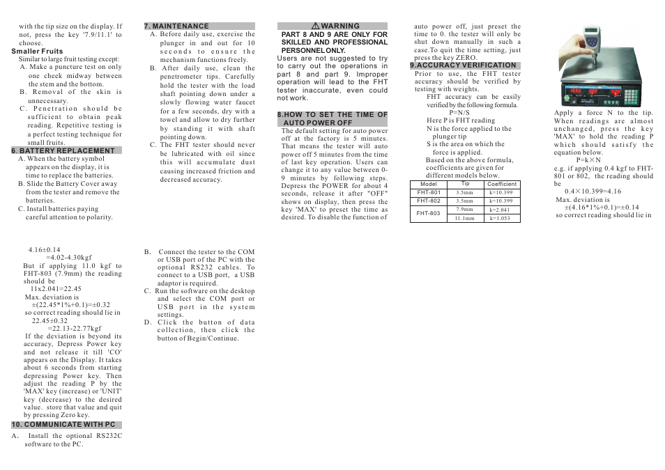 General Tools and Instruments FHT User Manual | Page 2 / 2