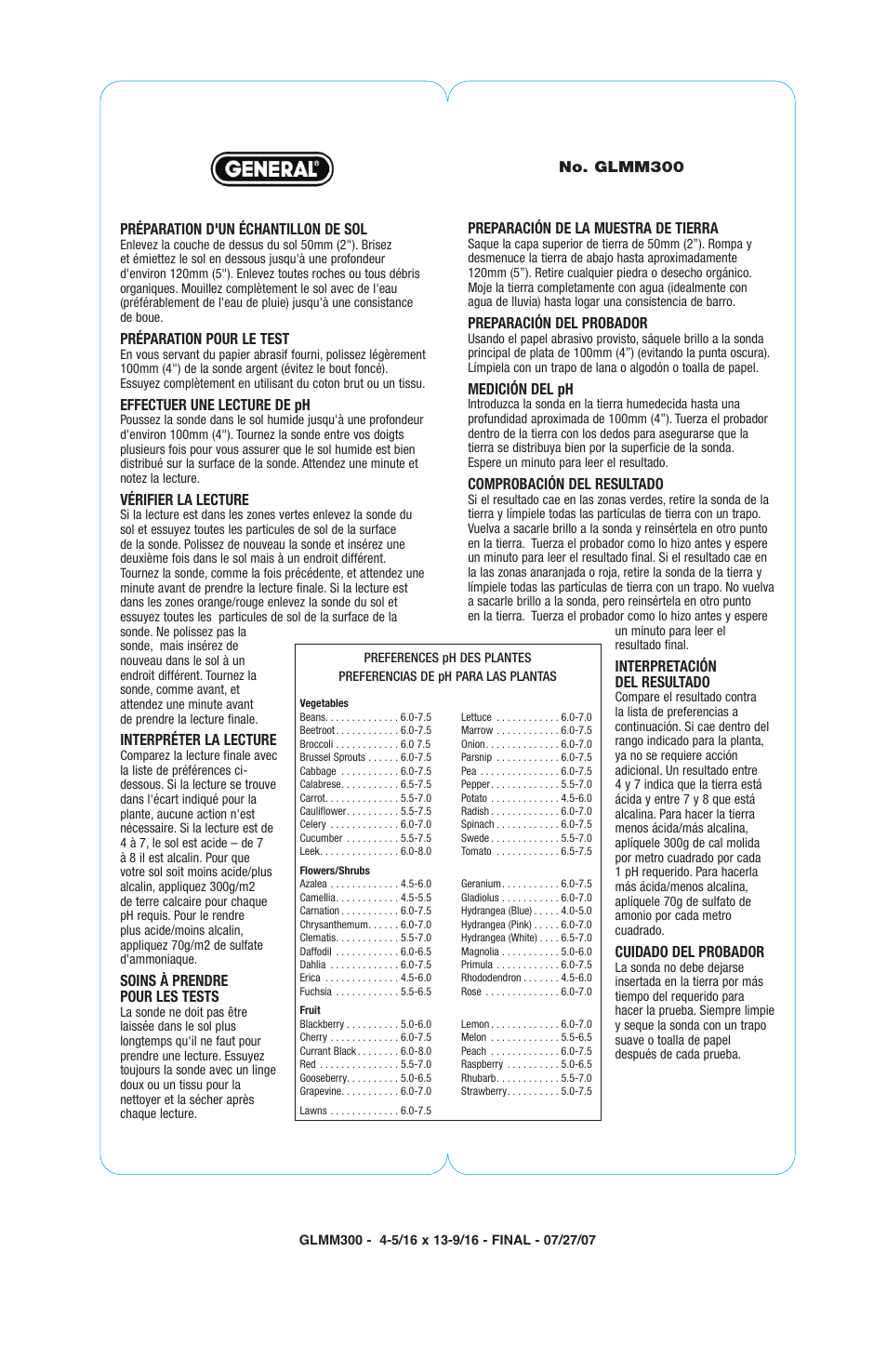 General Tools and Instruments GLMM300 User Manual | Page 2 / 2