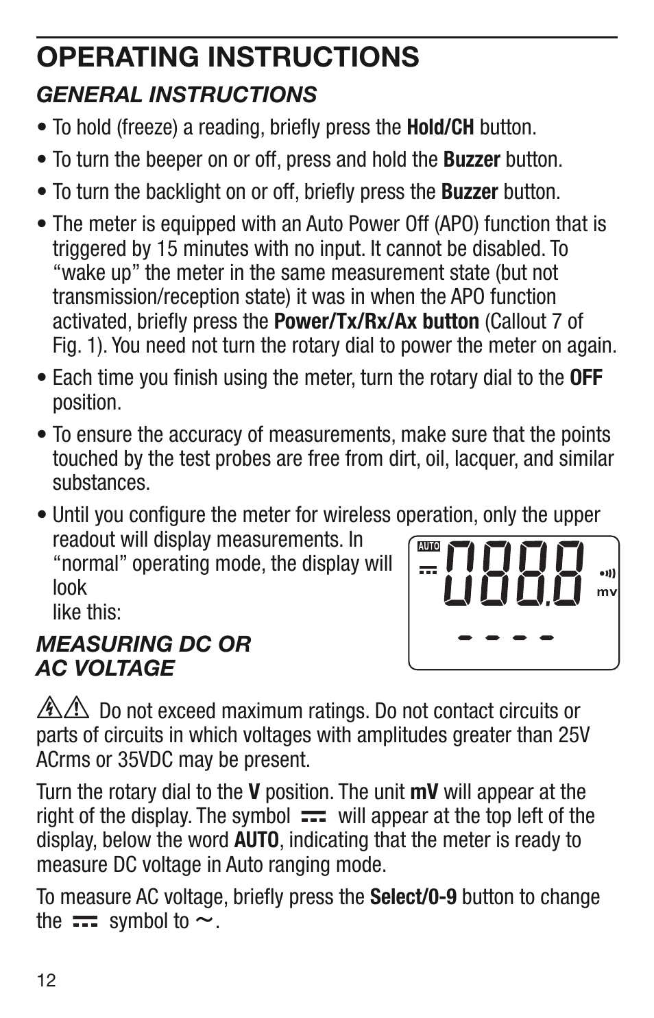 Operating instructions | General Tools and Instruments GT310 User Manual | Page 12 / 24