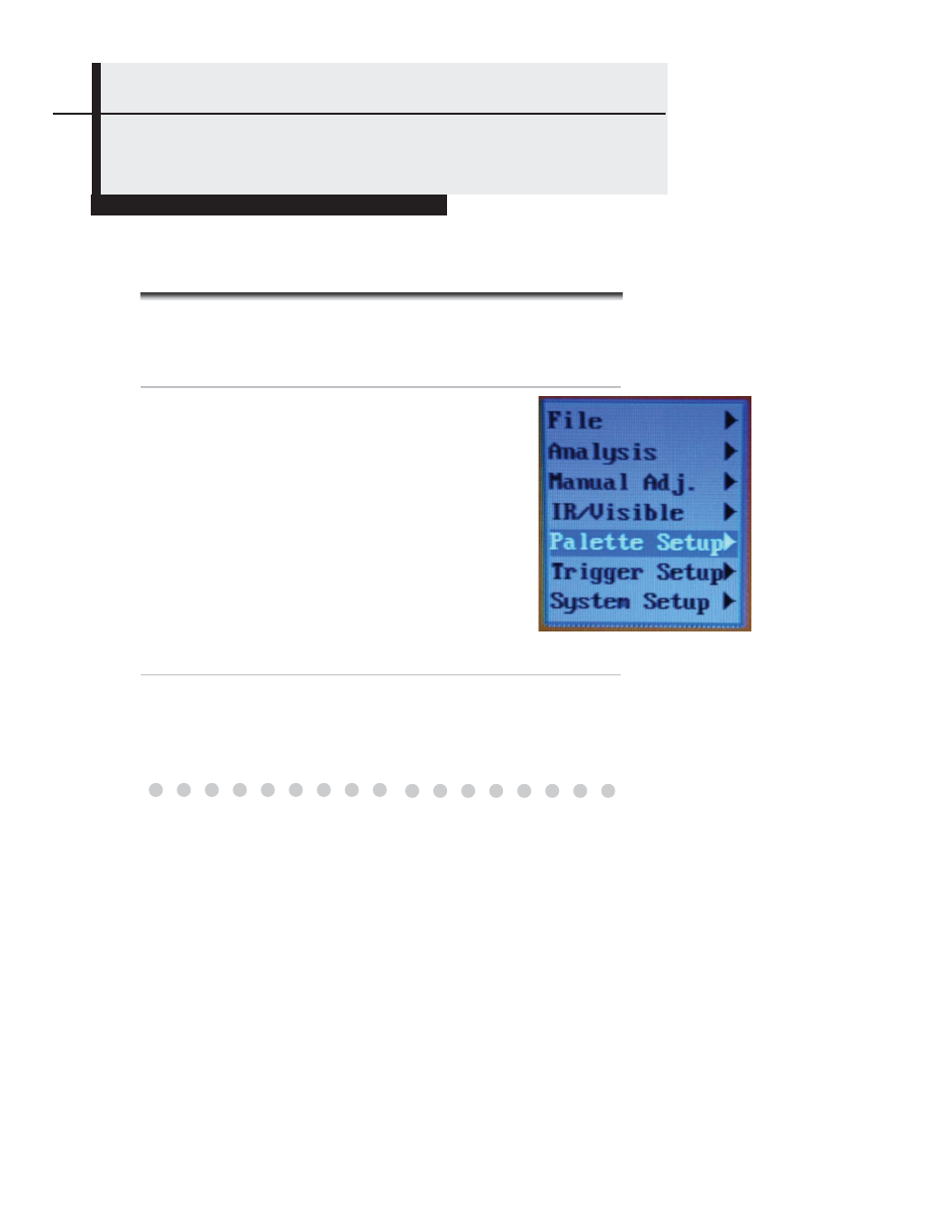 Shooting, Palette settings | General Tools and Instruments GTi10-20-30-50 User Manual | Page 28 / 170
