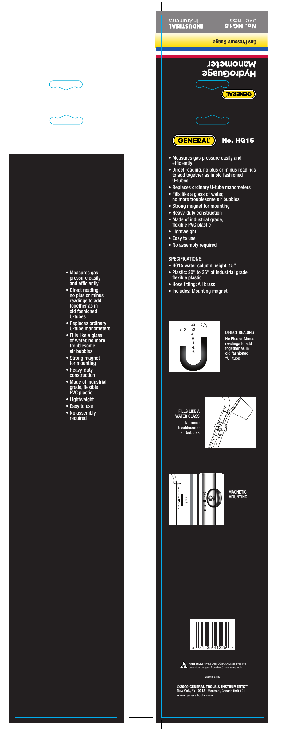 General Tools and Instruments HG15 User Manual | 1 page