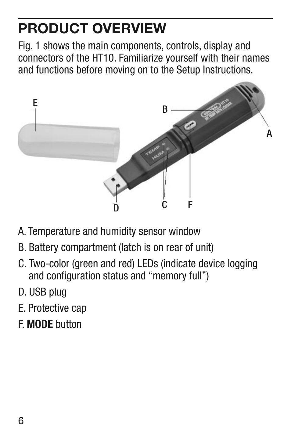 Product overview | General Tools and Instruments HT10 User Manual | Page 6 / 20