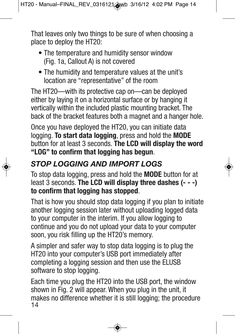 General Tools and Instruments HT20 User Manual | Page 14 / 20