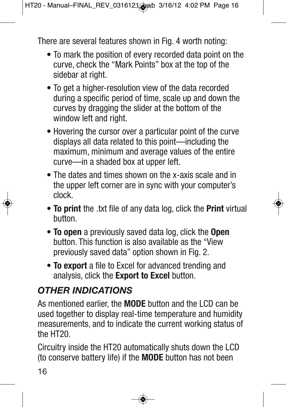 General Tools and Instruments HT20 User Manual | Page 16 / 20