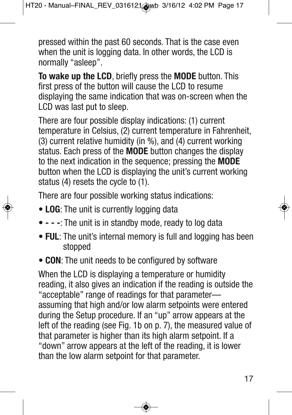 General Tools and Instruments HT20 User Manual | Page 17 / 20