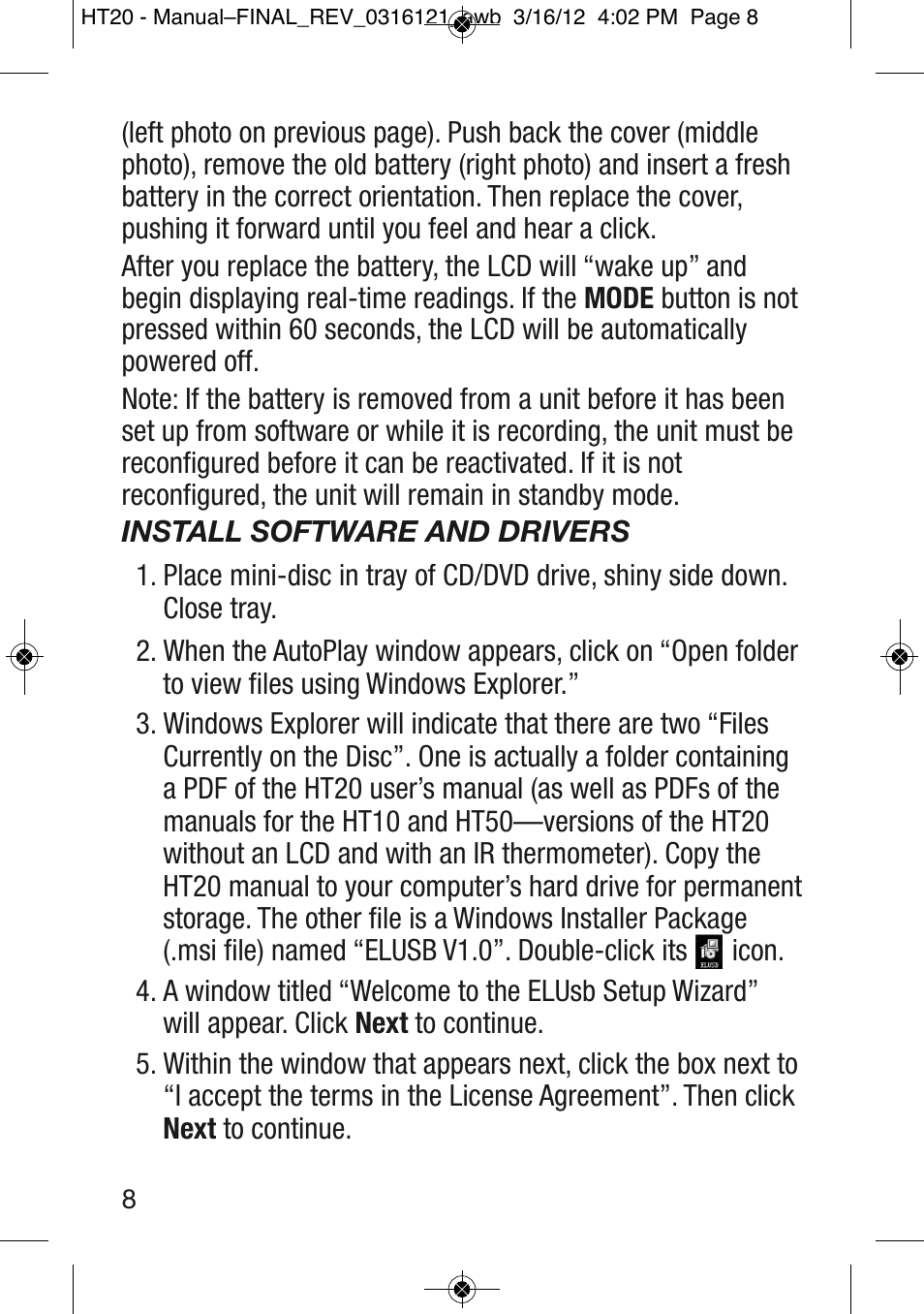 General Tools and Instruments HT20 User Manual | Page 8 / 20