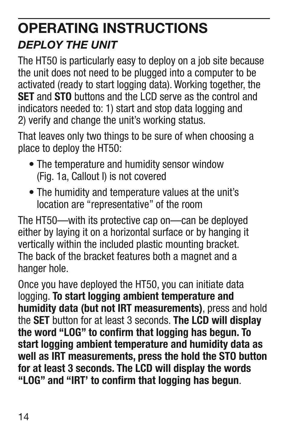 Operating instructions | General Tools and Instruments HT50 v.1 User Manual | Page 14 / 24