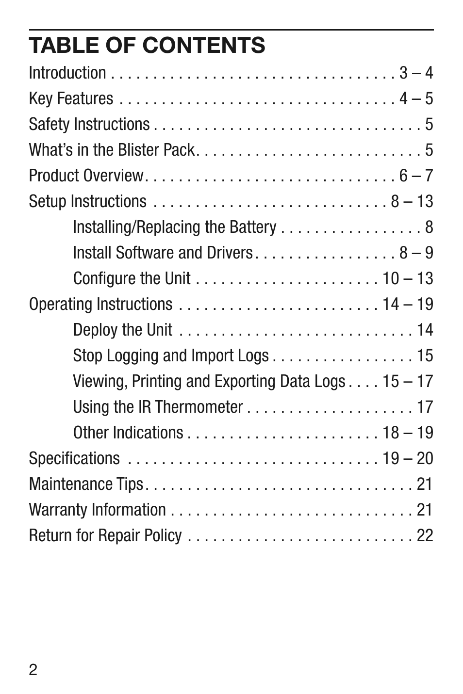 General Tools and Instruments HT50 v.1 User Manual | Page 2 / 24