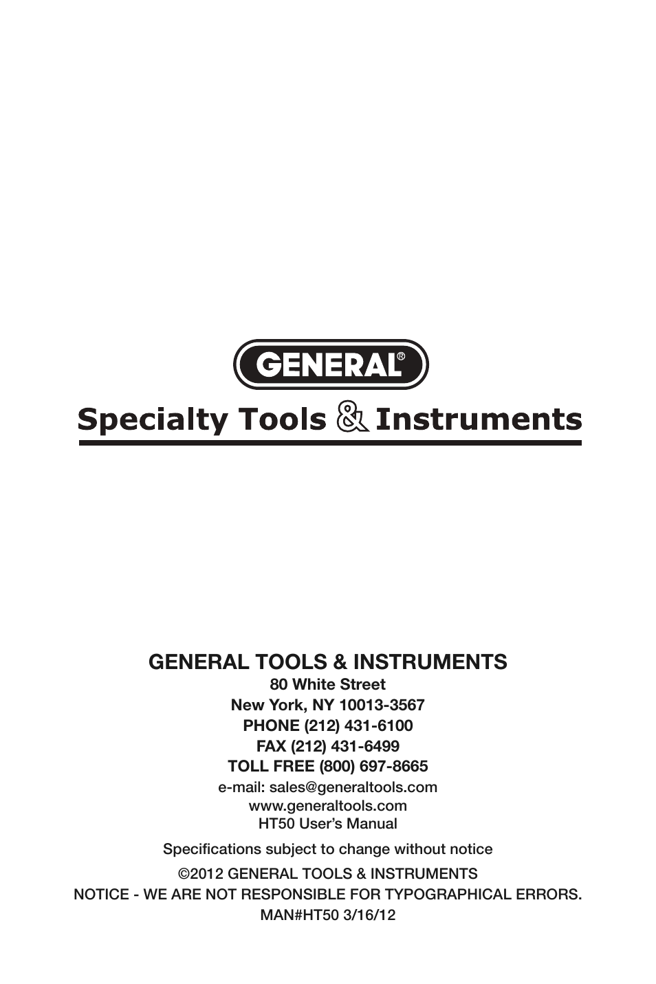 General tools & instruments | General Tools and Instruments HT50 v.1 User Manual | Page 24 / 24