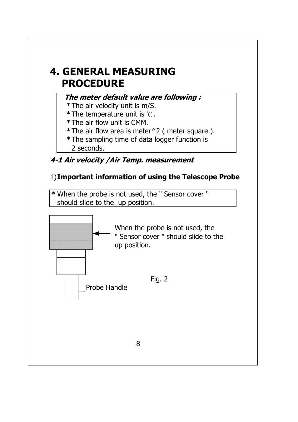 General measuring procedure | General Tools and Instruments HWA2005DL User Manual | Page 10 / 29