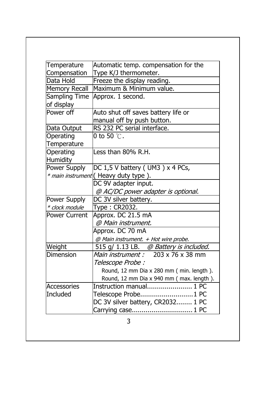 General Tools and Instruments HWA2005DL User Manual | Page 5 / 29