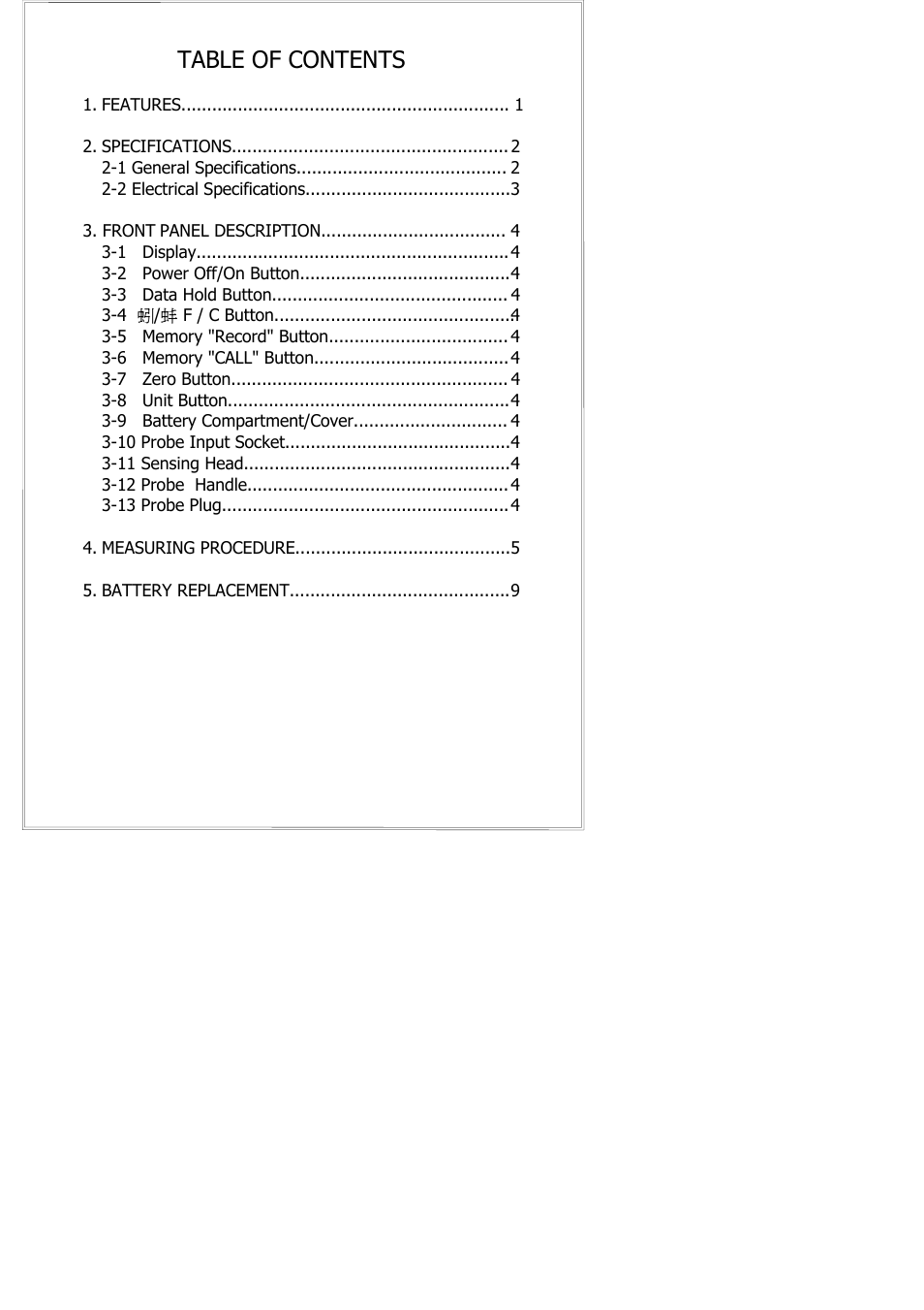 General Tools and Instruments HWA4204HA User Manual | Page 2 / 11