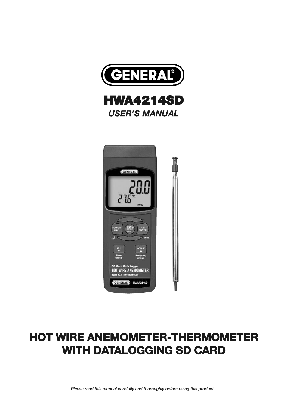 General Tools and Instruments HWA4214SD User Manual | 16 pages