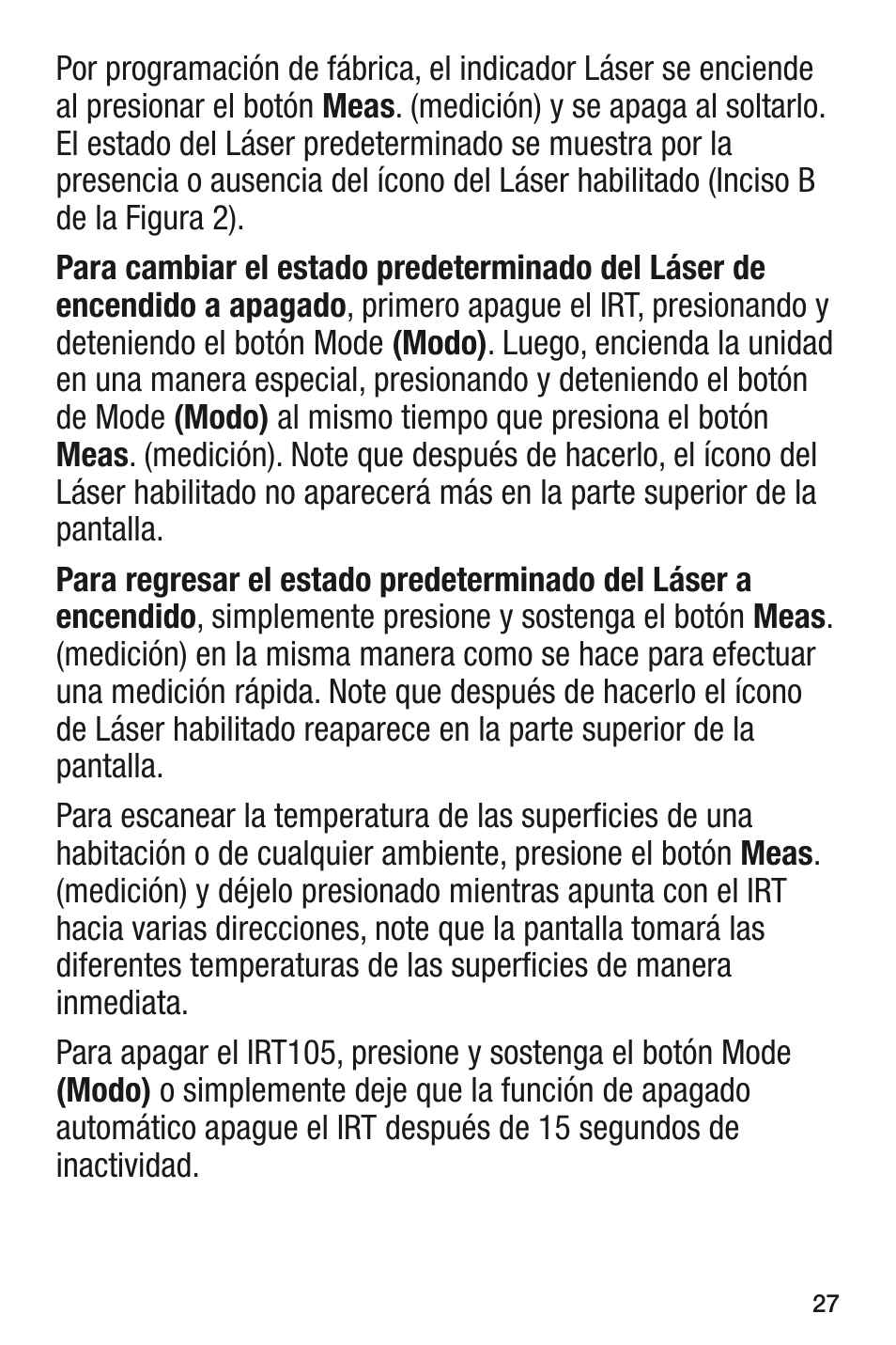 General Tools and Instruments IRT105 User Manual | Page 27 / 60