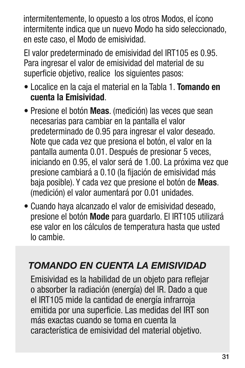 General Tools and Instruments IRT105 User Manual | Page 31 / 60