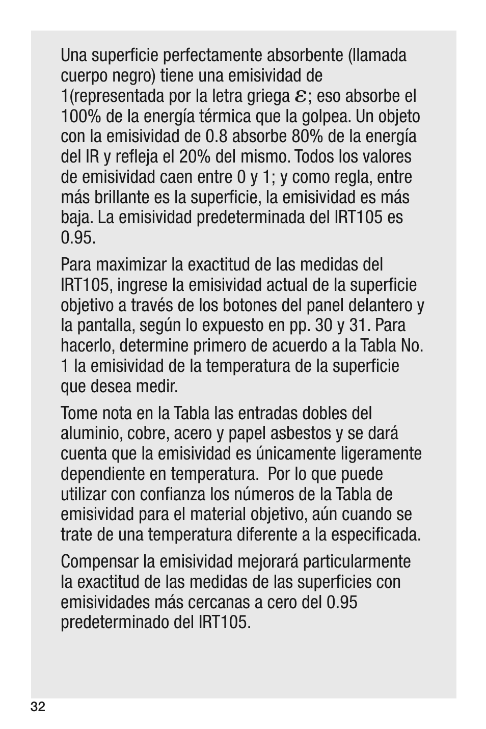 General Tools and Instruments IRT105 User Manual | Page 32 / 60