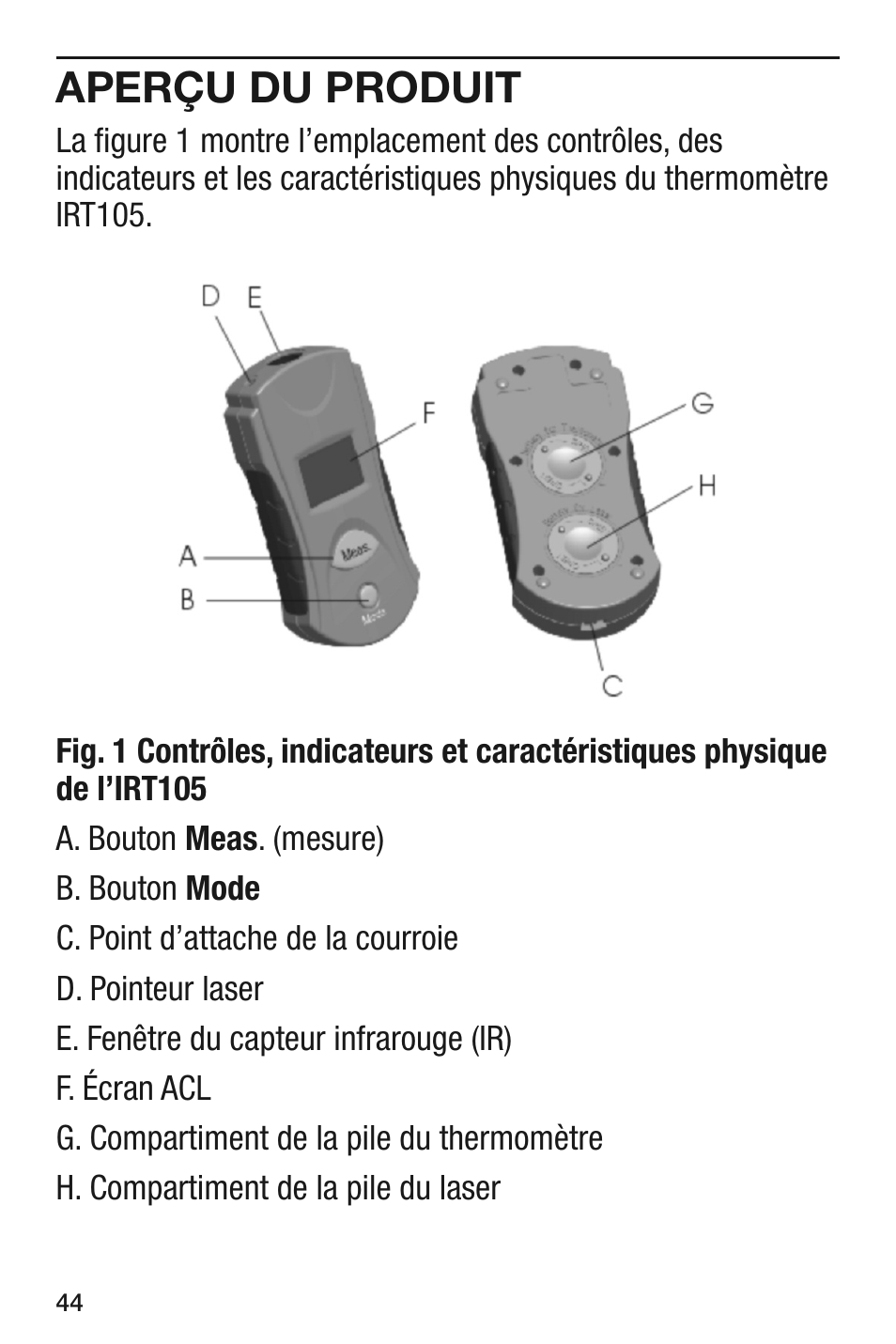 Aperçu du produit | General Tools and Instruments IRT105 User Manual | Page 44 / 60