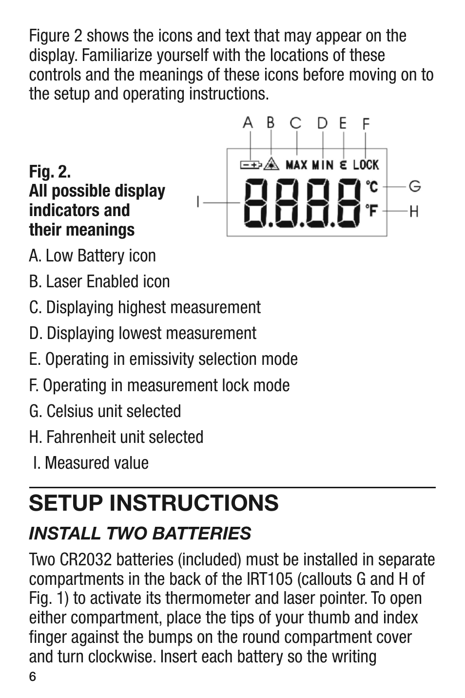 Setup instructions | General Tools and Instruments IRT105 User Manual | Page 6 / 60