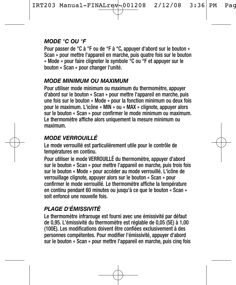 General Tools and Instruments IRT203 User Manual | Page 8 / 16