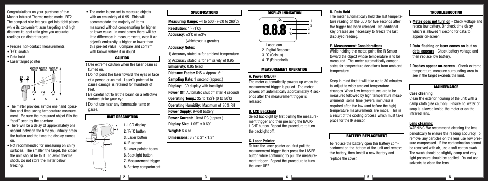 General Tools and Instruments IRT2 User Manual | 2 pages