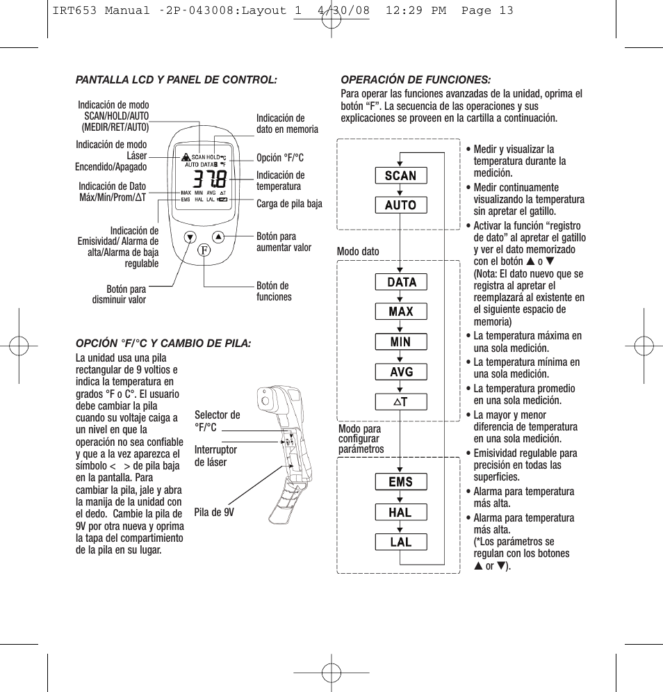 General Tools and Instruments IRT653 User Manual | Page 13 / 16