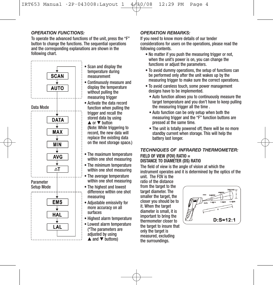 General Tools and Instruments IRT653 User Manual | Page 4 / 16