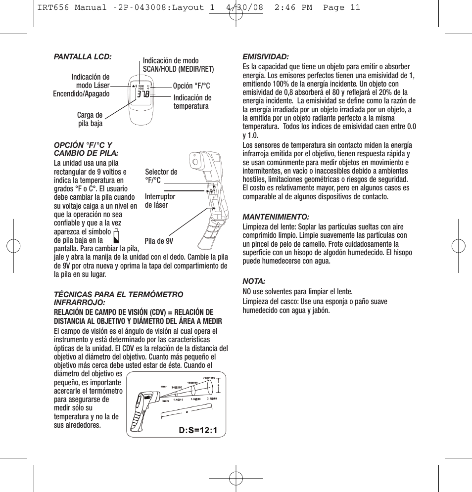 General Tools and Instruments IRT656 User Manual | Page 11 / 12