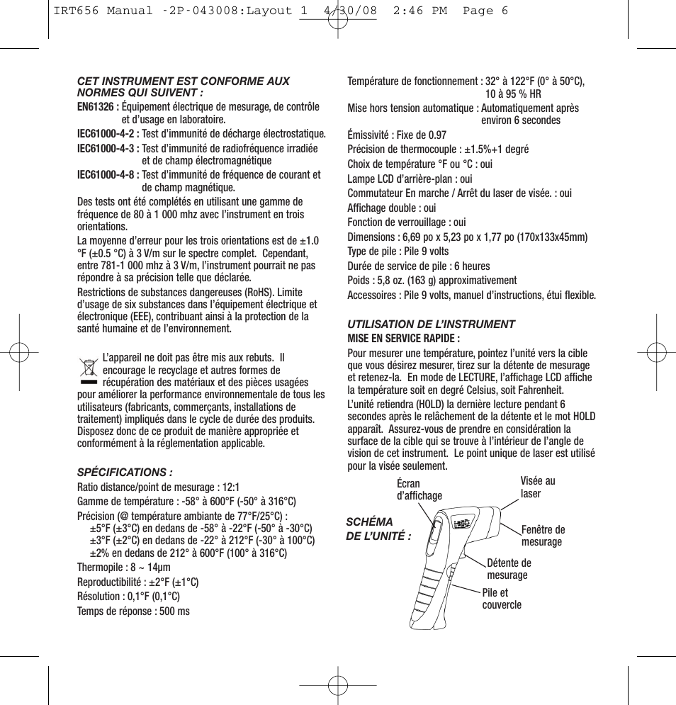 General Tools and Instruments IRT656 User Manual | Page 6 / 12
