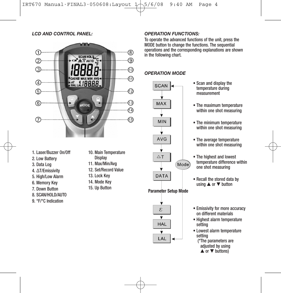 General Tools and Instruments IRT670 User Manual | Page 4 / 16