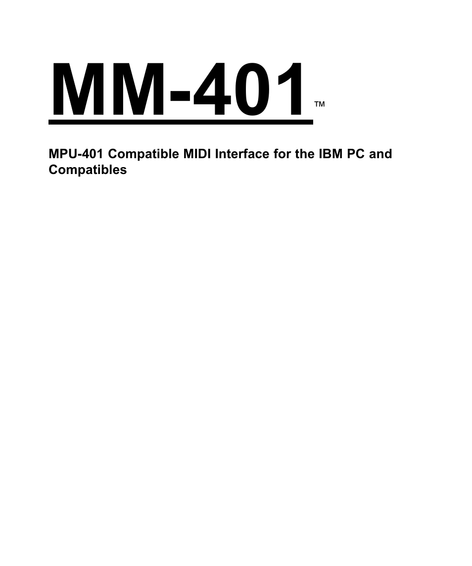 M-AUDIO MM401 User Manual | 16 pages