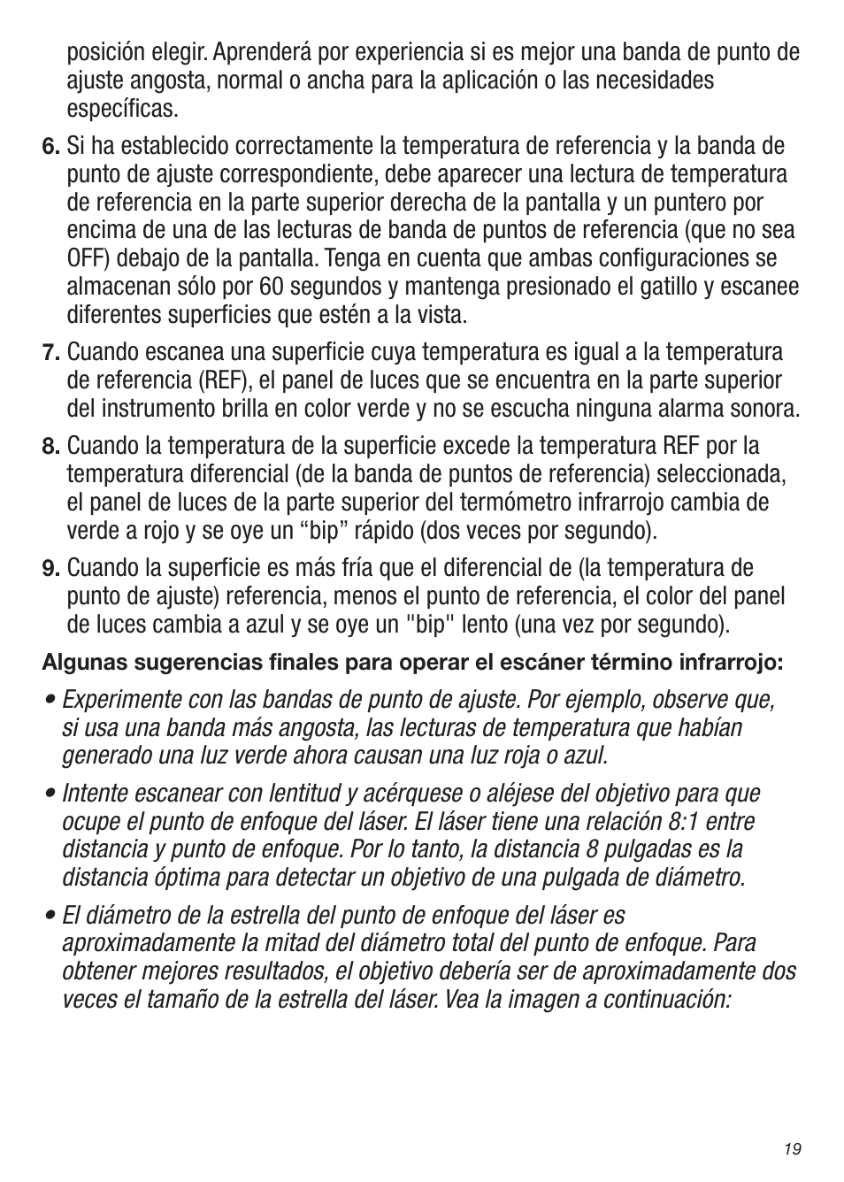 General Tools and Instruments IRTC50 User Manual | Page 19 / 36