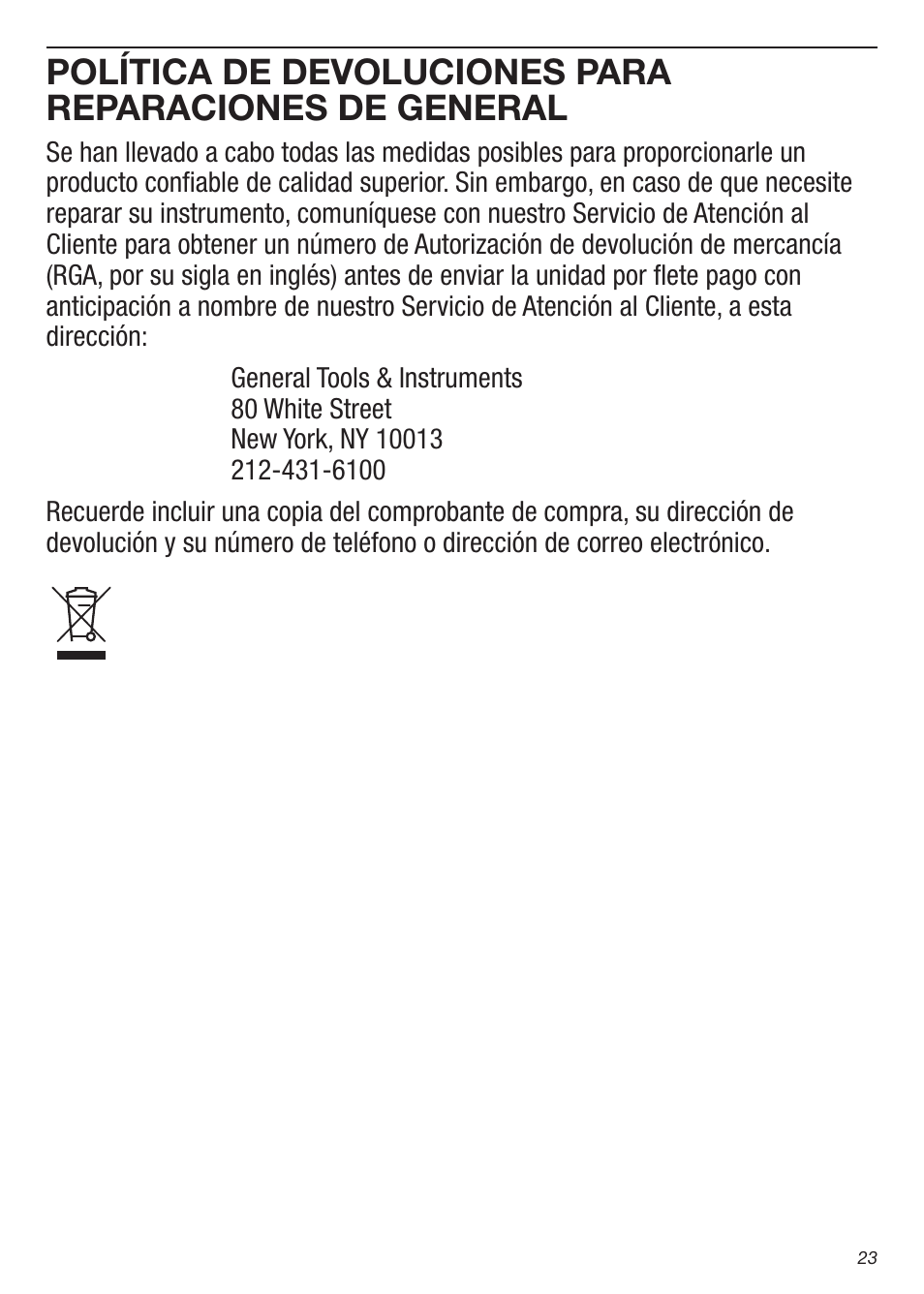 General Tools and Instruments IRTC50 User Manual | Page 23 / 36