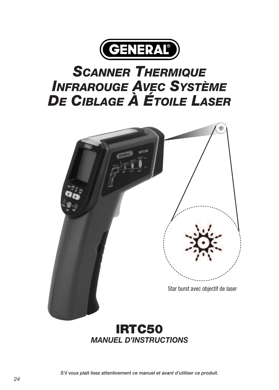 General Tools and Instruments IRTC50 User Manual | Page 24 / 36