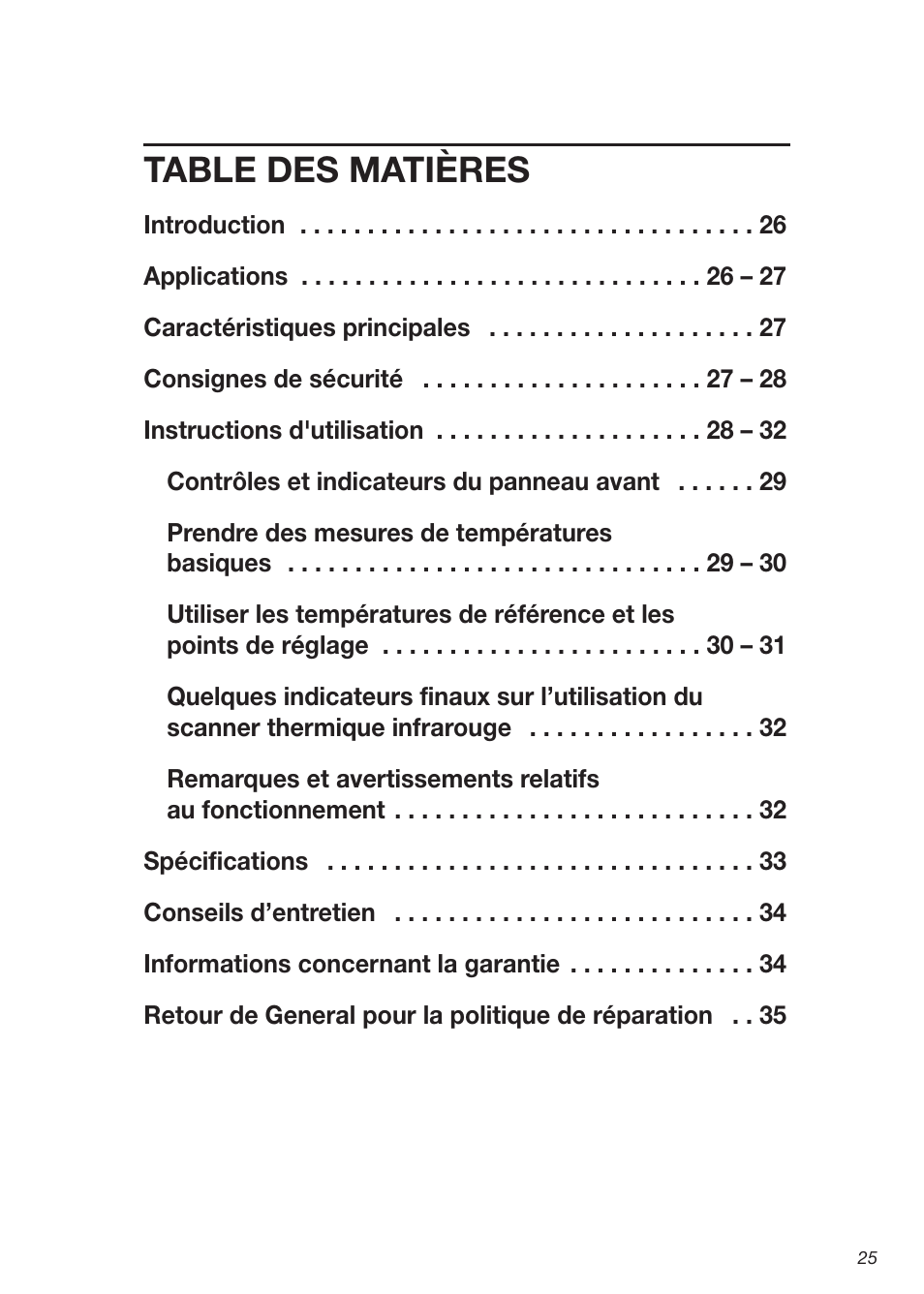 General Tools and Instruments IRTC50 User Manual | Page 25 / 36