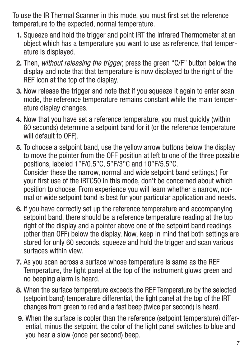 General Tools and Instruments IRTC50 User Manual | Page 7 / 36