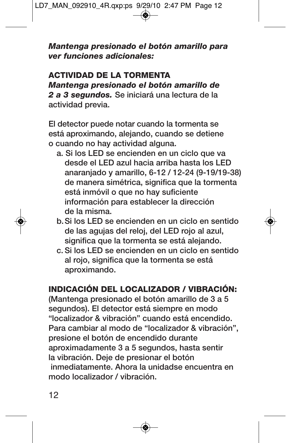 General Tools and Instruments LD7 User Manual | Page 12 / 24