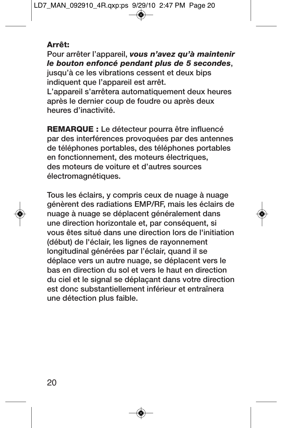 General Tools and Instruments LD7 User Manual | Page 20 / 24