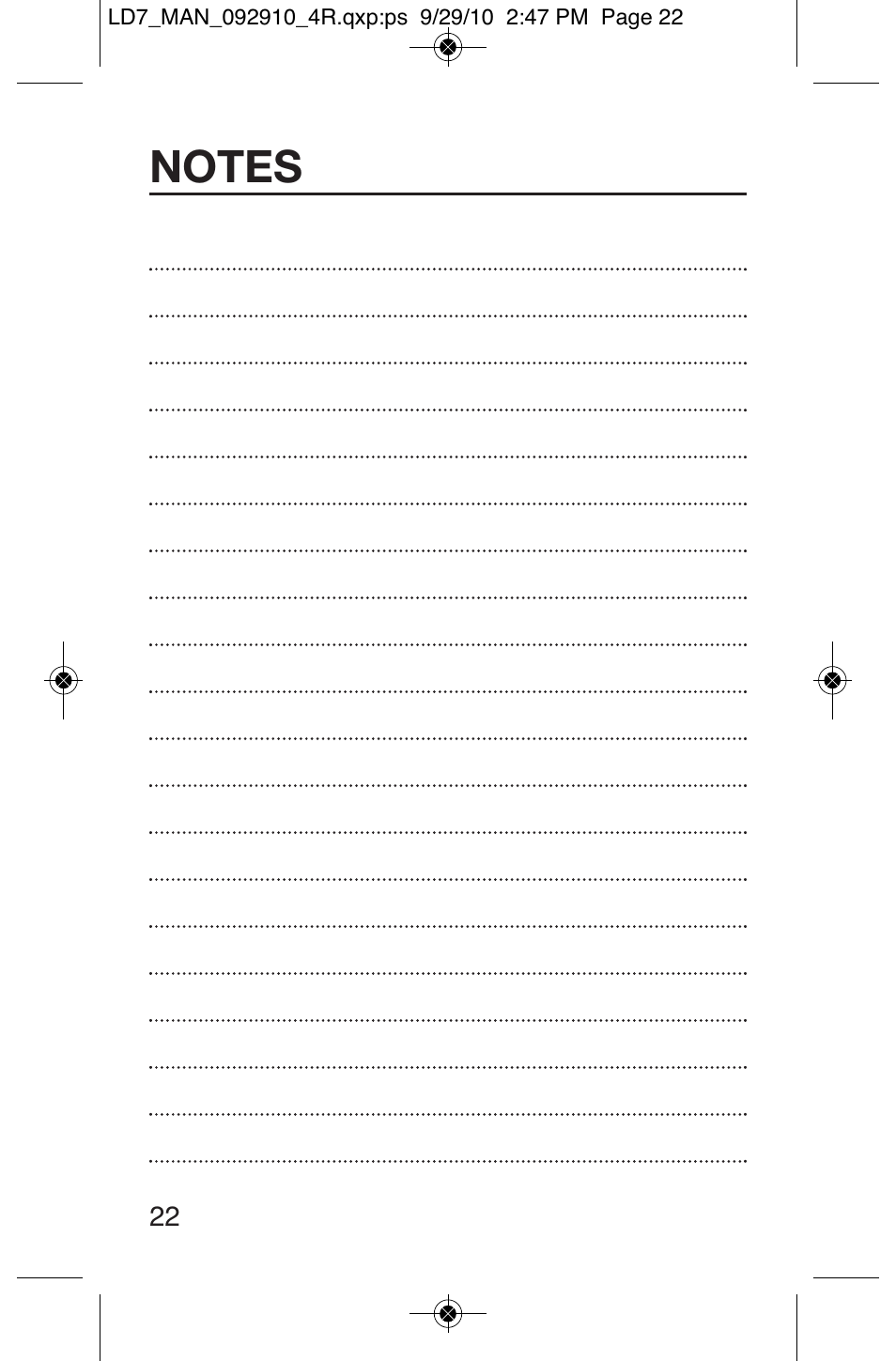 General Tools and Instruments LD7 User Manual | Page 22 / 24