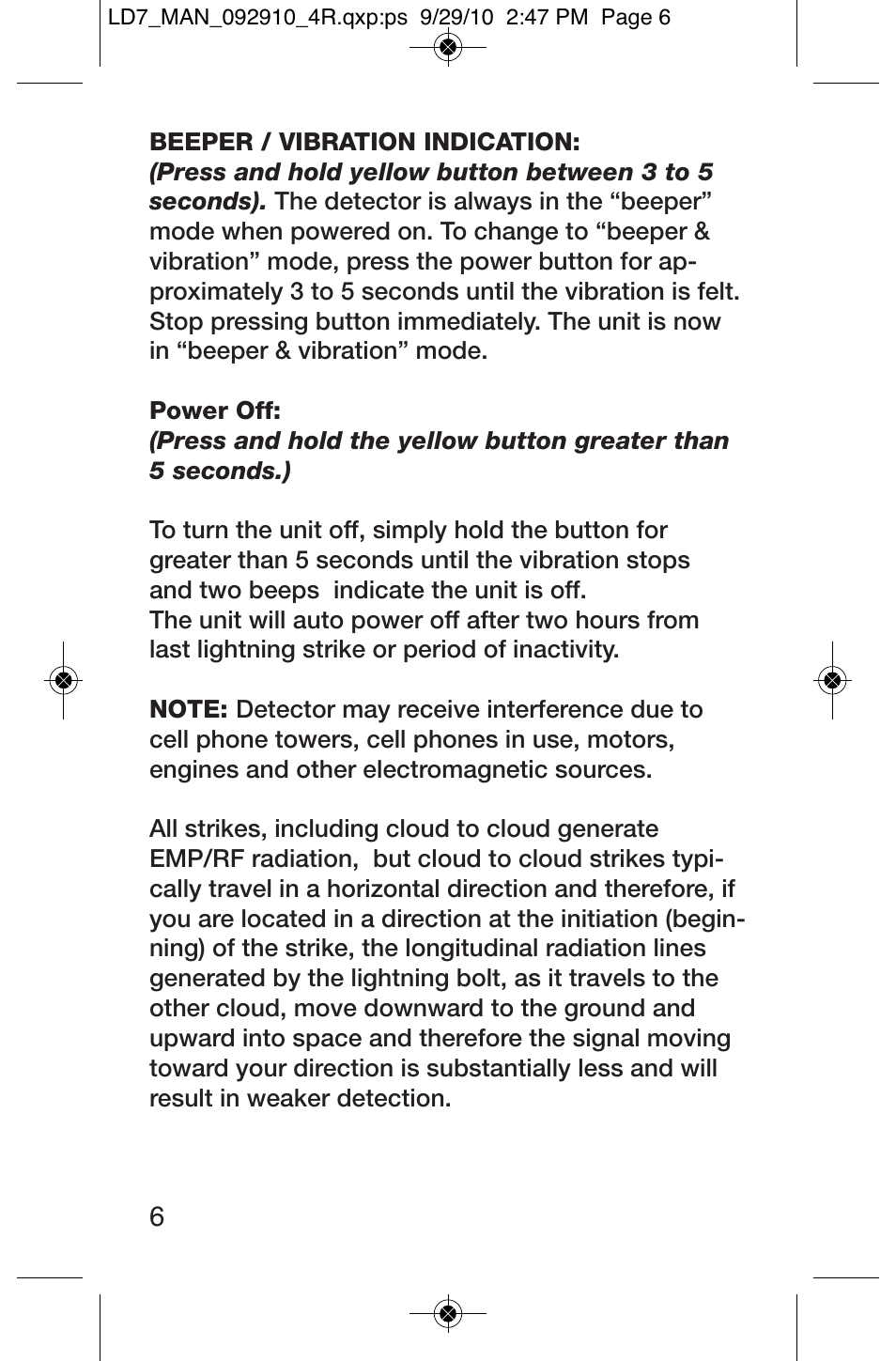 General Tools and Instruments LD7 User Manual | Page 6 / 24