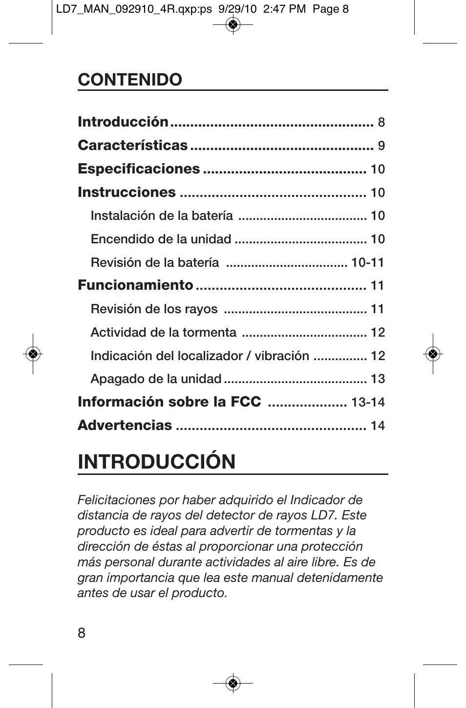 General Tools and Instruments LD7 User Manual | Page 8 / 24