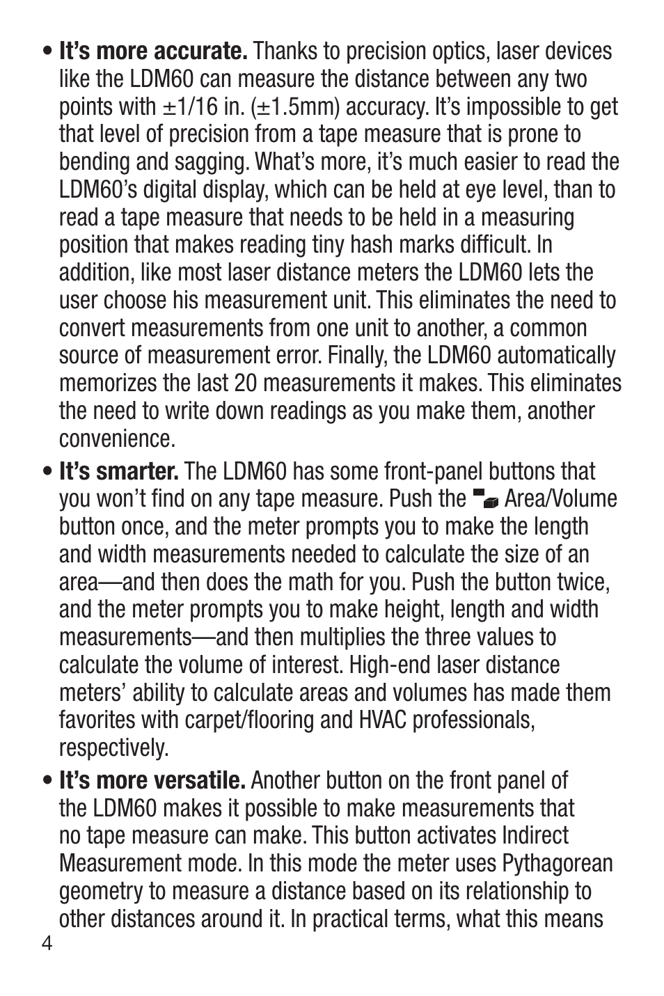 General Tools and Instruments LDM60 User Manual | Page 4 / 32