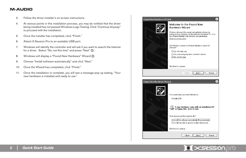 M-AUDIO X-Session Pro User Manual | Page 3 / 6