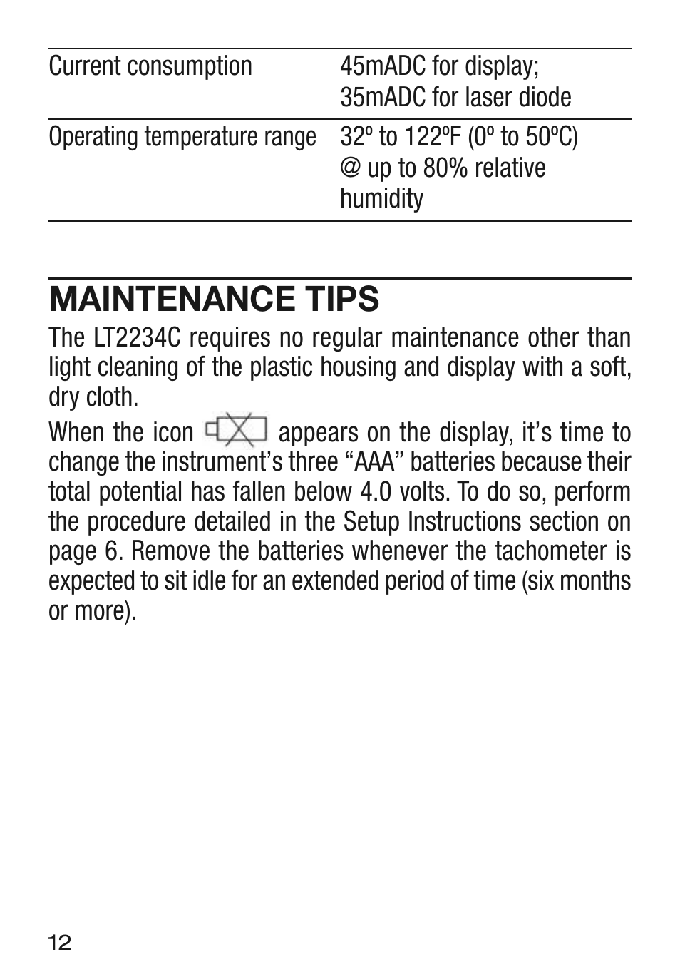 Maintenance tips | General Tools and Instruments LT2234C User Manual | Page 12 / 16