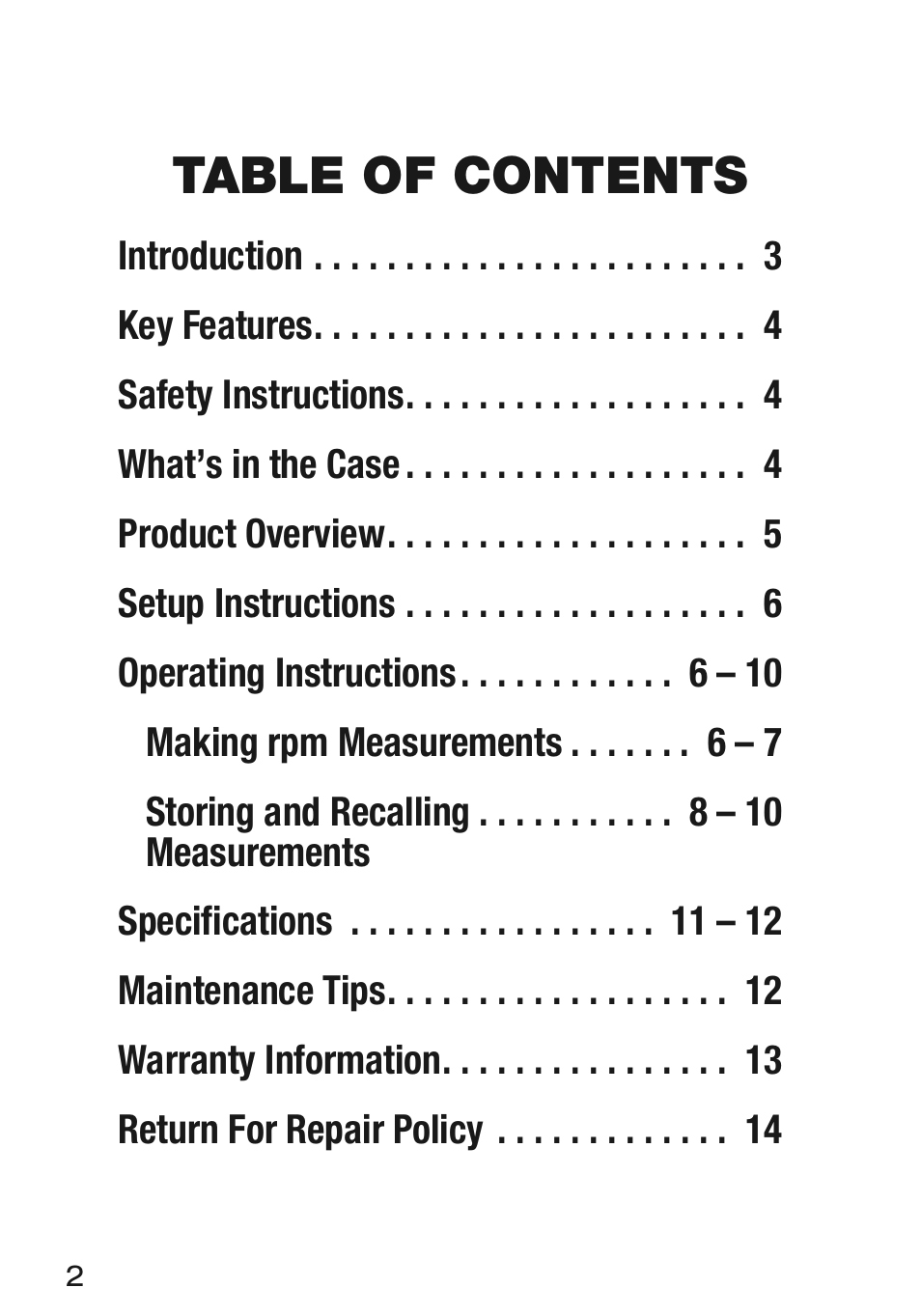 General Tools and Instruments LT2234C User Manual | Page 2 / 16
