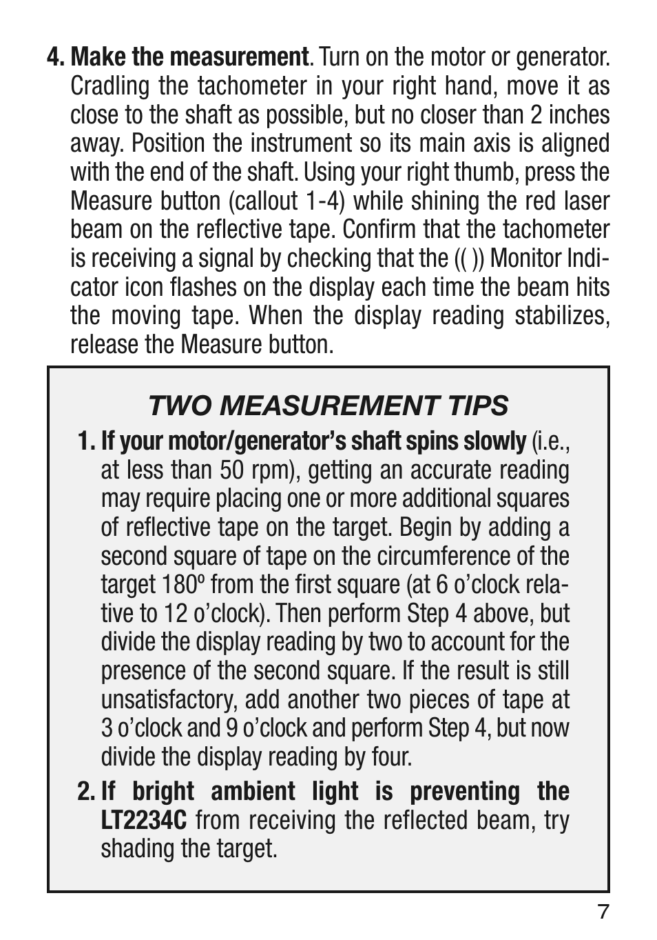 General Tools and Instruments LT2234C User Manual | Page 7 / 16